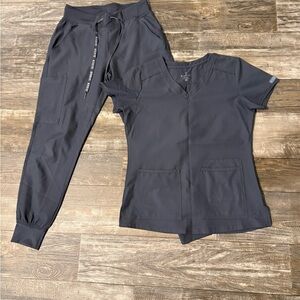 Med Couture Women's Scrub Set in Dark Gray - XS